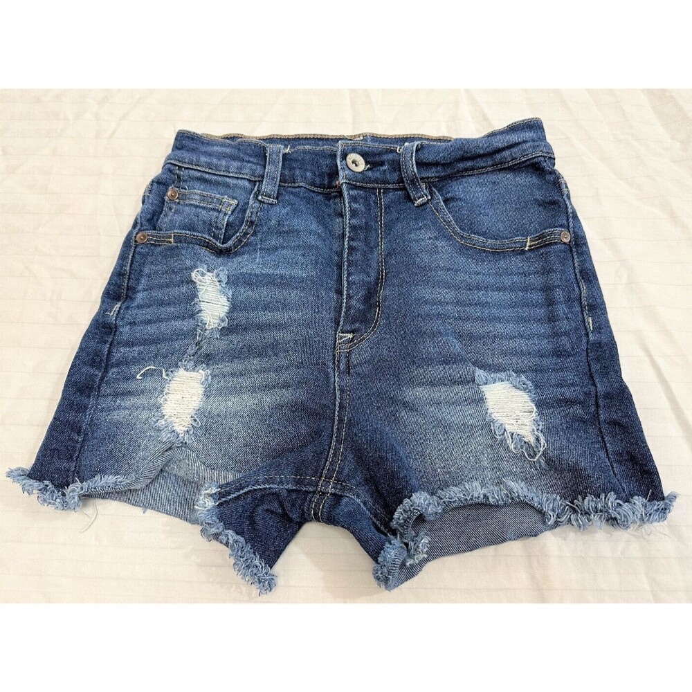 WALLFLOWER THE MOM HIGH RISE WOMENS JEANS DISTRESSED SHORTS SIZE 1